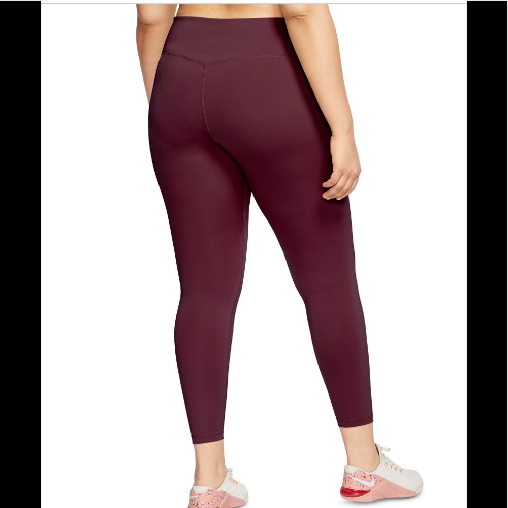 1 left! NWT! Nike One High Rise leggings burgundy plus size 2X - Picture 4 of 8